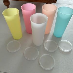 5- 16oz Tupperware Tumblers